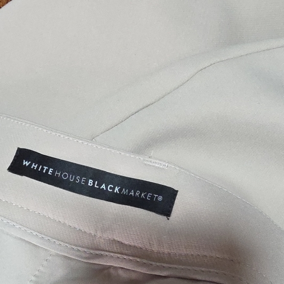 White House Black Market Beige Straight Leg Pants - Picture 6 of 6